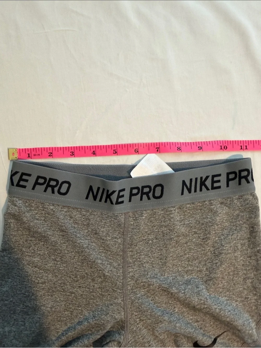 Nike Gray Pro Compression Shorts with Black Swoosh